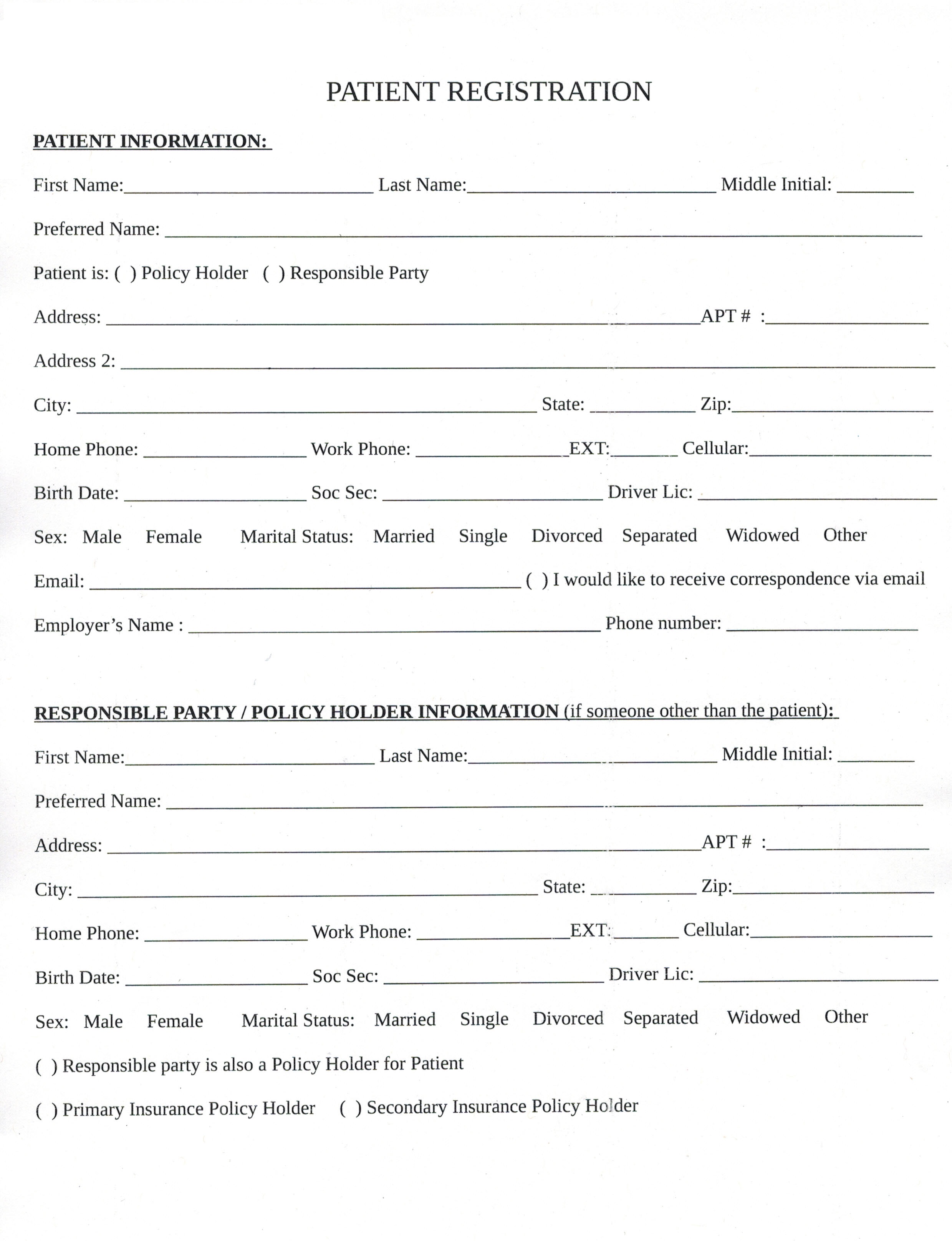 New Patient Paperwork Pdf